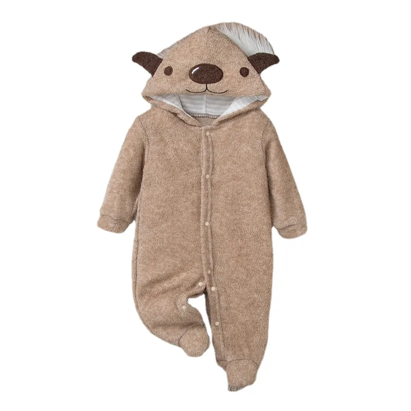 

Baby Boy Winter Clothes Autumn New Cute Cartoon Hooded Baby Romper Baby One-piece Romper Dm*