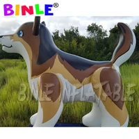 Free logo popular big brown pvc inflatable wolf 3d inflatable cartoon animal for yard decoration