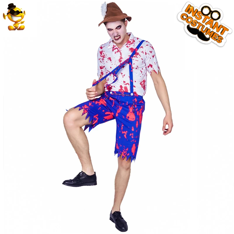 Мужской костюм для косплея на Хэллоуин с кровавым пивом взрослых Октоберфест