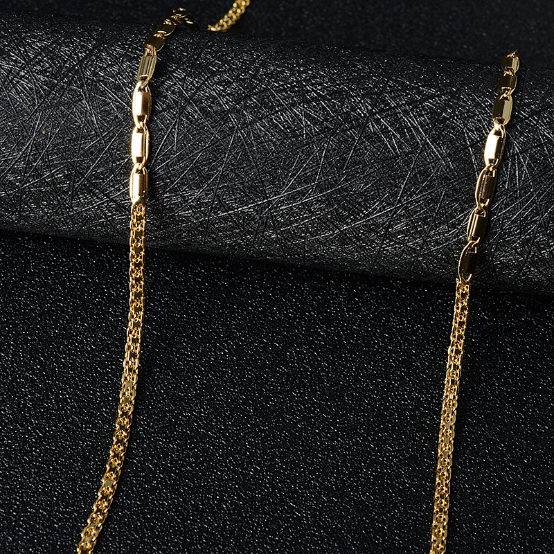 Diana-collar de cadena de cobre para hombre y mujer, cadena de oro plantado de alta calidad, estilo clásico, a la moda, para uso diario