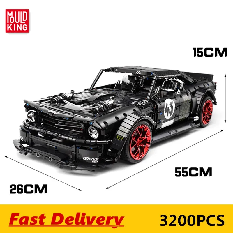 Высокотехнологичная радиоуправляемая модель гоночного автомобиля Mould King 13108 Mustang