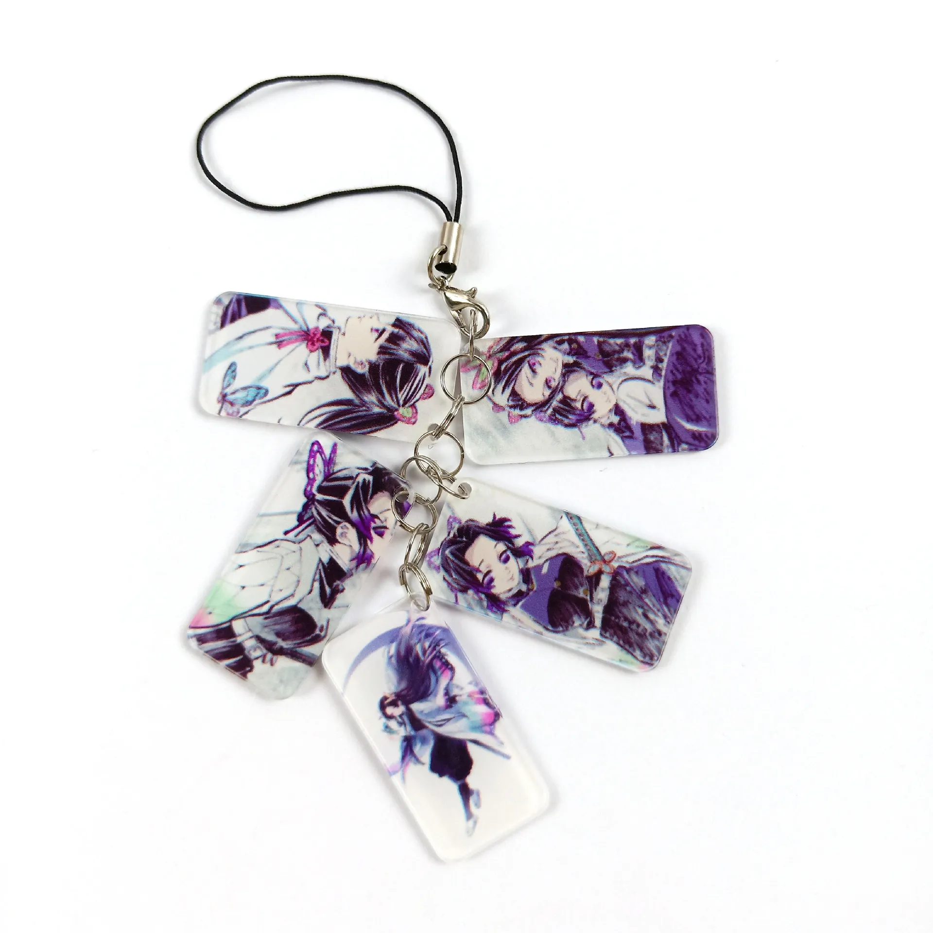 

2020 New Anime Lanyard Keychain Demon Slayer Kimetsu No Yaiba Blade of Ghost Vintage Key Rings For Women Girl Cosplay Gift