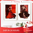 Картина на холсте испанская женщина-фламенко танцор абстрактная иллюстрация танцевальная комната декоративные картины в Испании художественные принты Декор