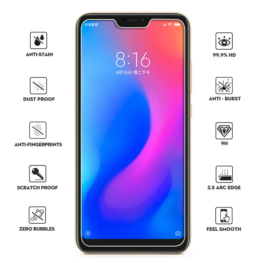 Закаленное стекло 9H для Xiaomi Mi 9 8 SE A2 Lite Max 2 3 Pocophone F1 Redmi Note 7 6 Pro 10 шт. защитная