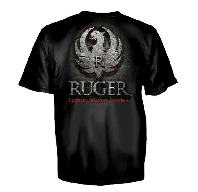 Футболка Ruger мужская с металлическим логотипом черная 600-1783 S M L новая бирками |