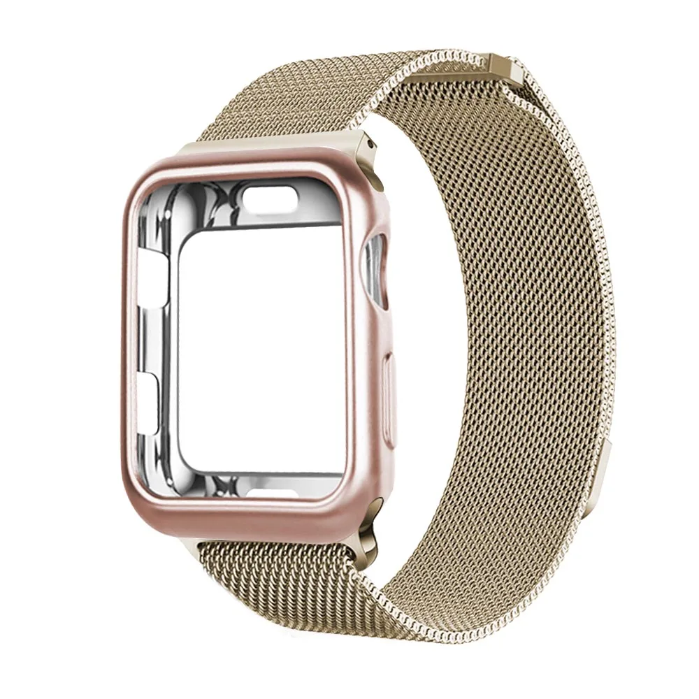Миланский ремешок+ чехол для 38 мм 42 мм apple iwatch series 3 2 1 ремешок 40 мм 44 мм для apple watch 4 pulseira аксессуары для браслетов