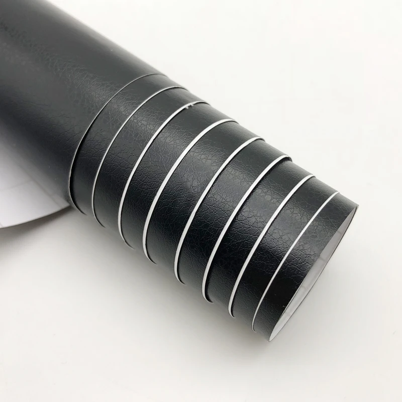 Премиальная черная кожа типом пх клей наклейки из виниловой пленки для авто