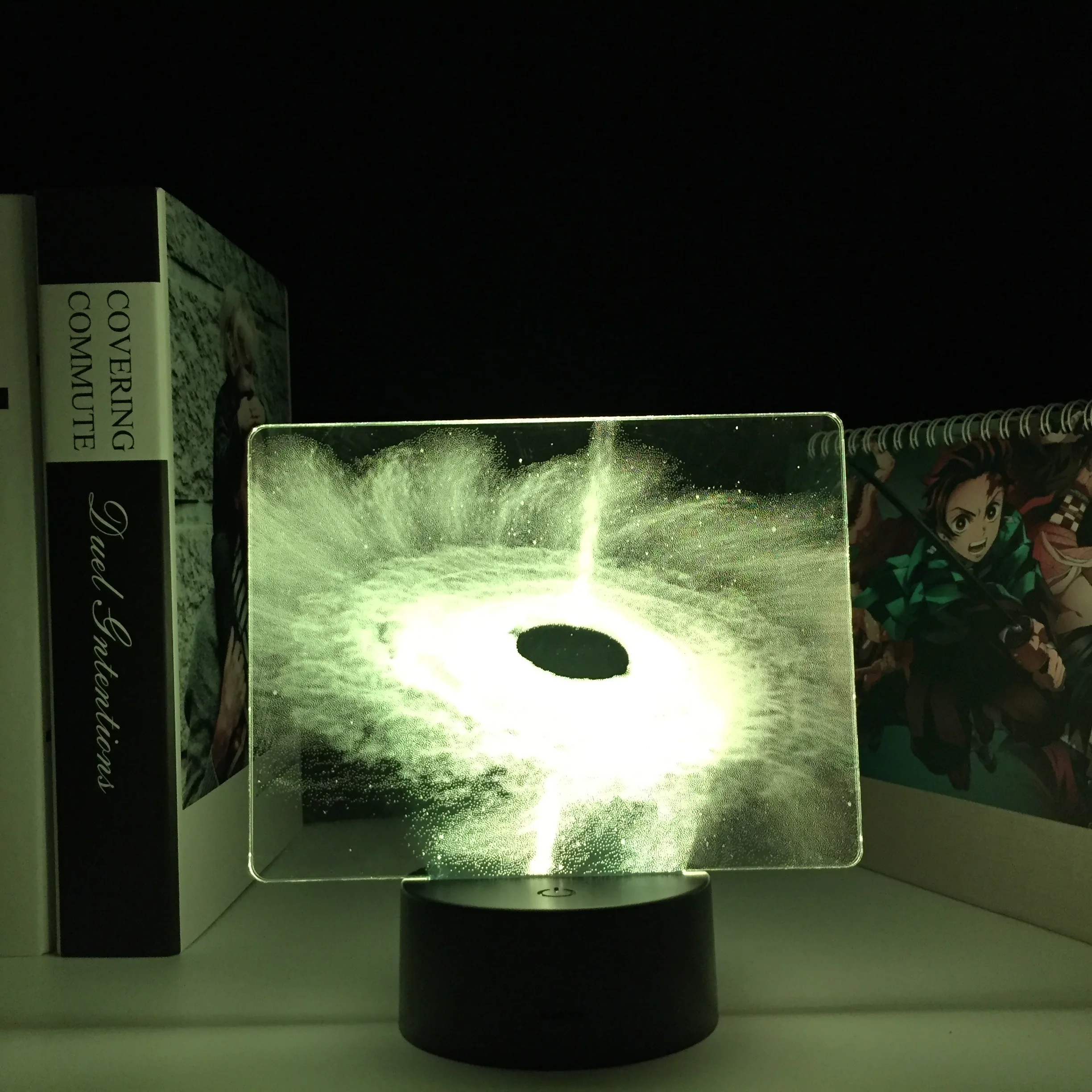 Космический черный двухцветный ночник с отверстием для детей лампа в подарок на