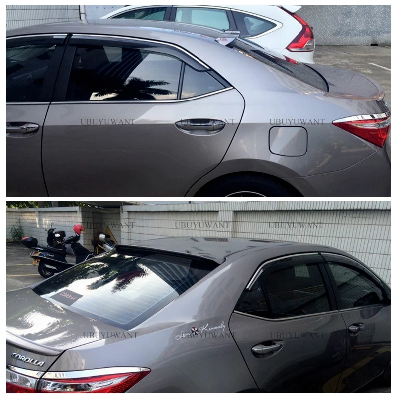 

UBUYUWANT For 2014-2018 Corolla Rear Window Roof Spoiler ABS Material Primer Color Car Tail Wing Decoration
