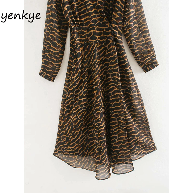 Женское винтажное длинное платье с принтом элегантное женское v-образным вырезом