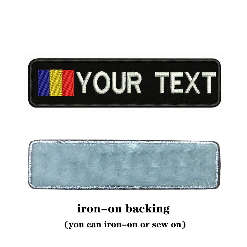 Chad Flag 10X2.5cm вышитое пользовательское имя заплатка с текстом нашивки на железной