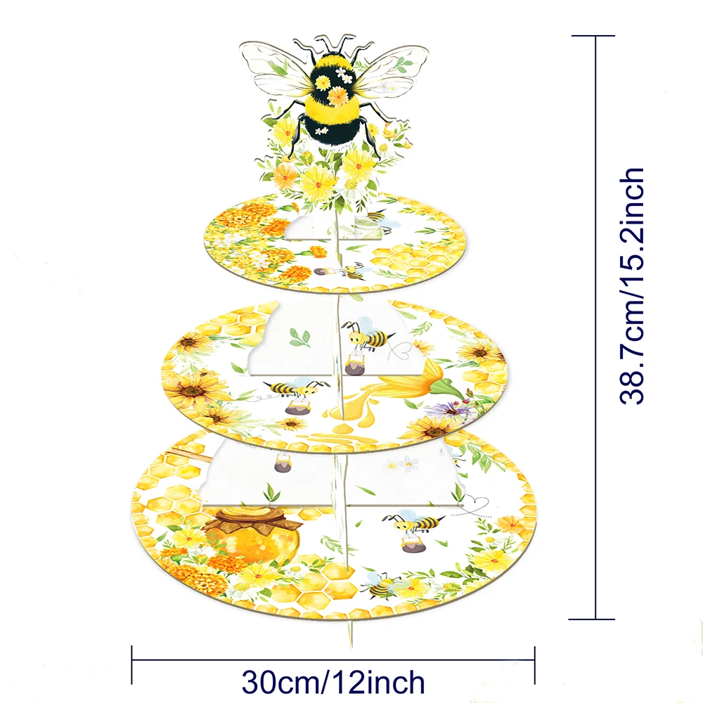 Lovely Bee Plates Napkins flag Cup straws tablecloth party Disposable tableware for Kids happy Birthday Party Supplies | Дом и сад