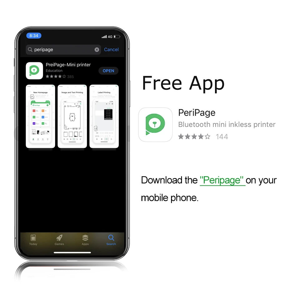 Портативный Мини термопринтер PeriPage A9 Карманный 58/77 мм беспроводное соединение Bluetooth для Android IOS|Принтеры| |