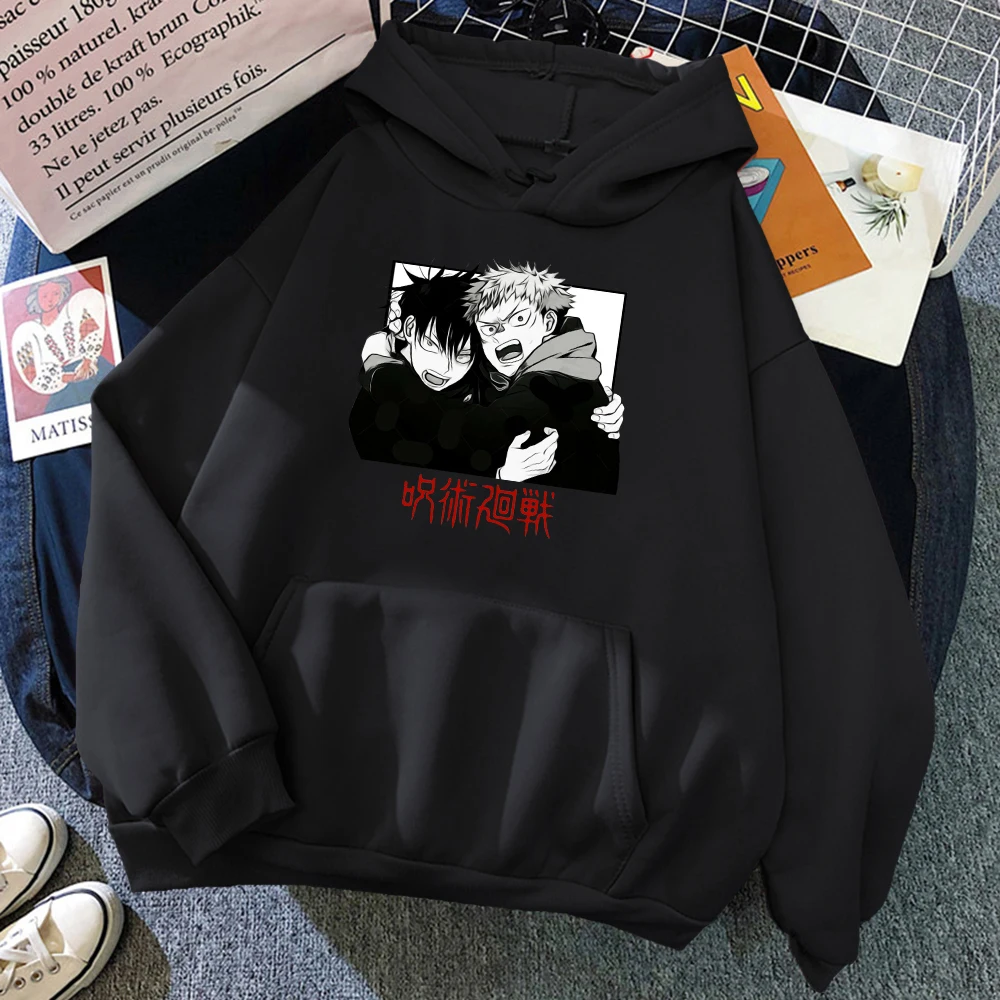 

Gojo Satoru Anime Jujutsu Kaisen Print Men Hoody Oversized Loose Sweatshirt simple Fleece Hooded Street Crewneck Clothing Woman