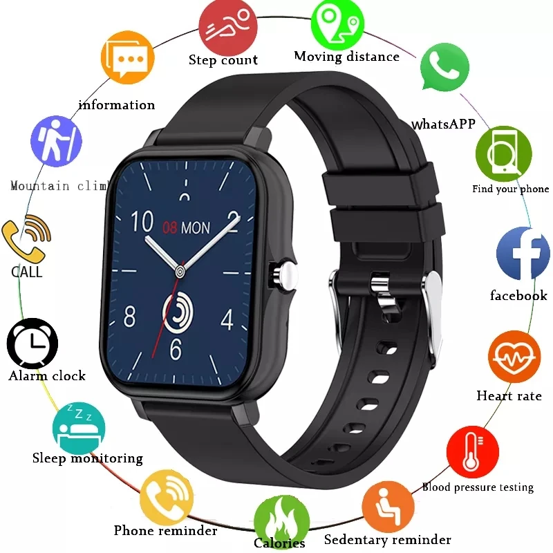 

LIGE Smart Watch Men Full Touch Screen Blood Pressure Bluetooth call Smart Clock Women Sport Fitness Smartwatch Man Android IOS