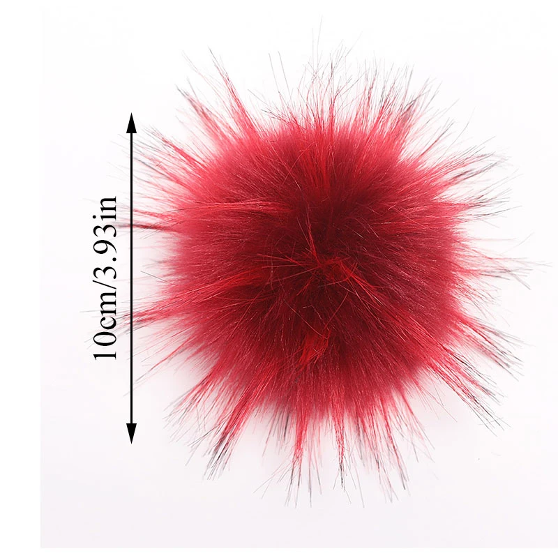 Большой размер 10 см помпоны из искусственного меха DIY шарики Меховые для женской