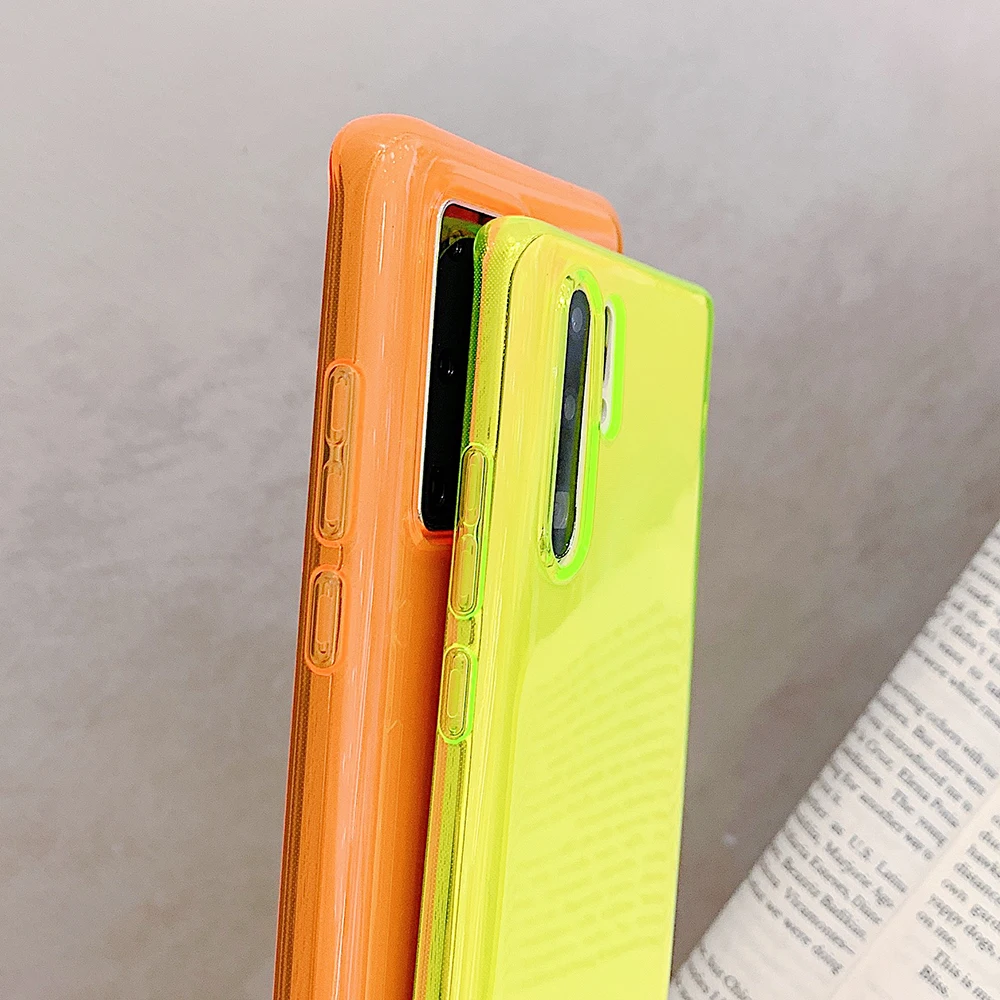 LOVECOM Camera Protection Fluorescent Phone Case For Huawei P40 P30 P20 Pro Lite Mate 30 Nova 5 Soft TPU Solid Color Back Cover | Мобильные