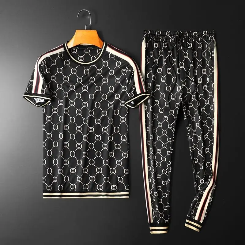 

2020 European station men's T-shirt short-sleeved summer thin fashion European tide brand ice silk T-shirt men's leggings casual