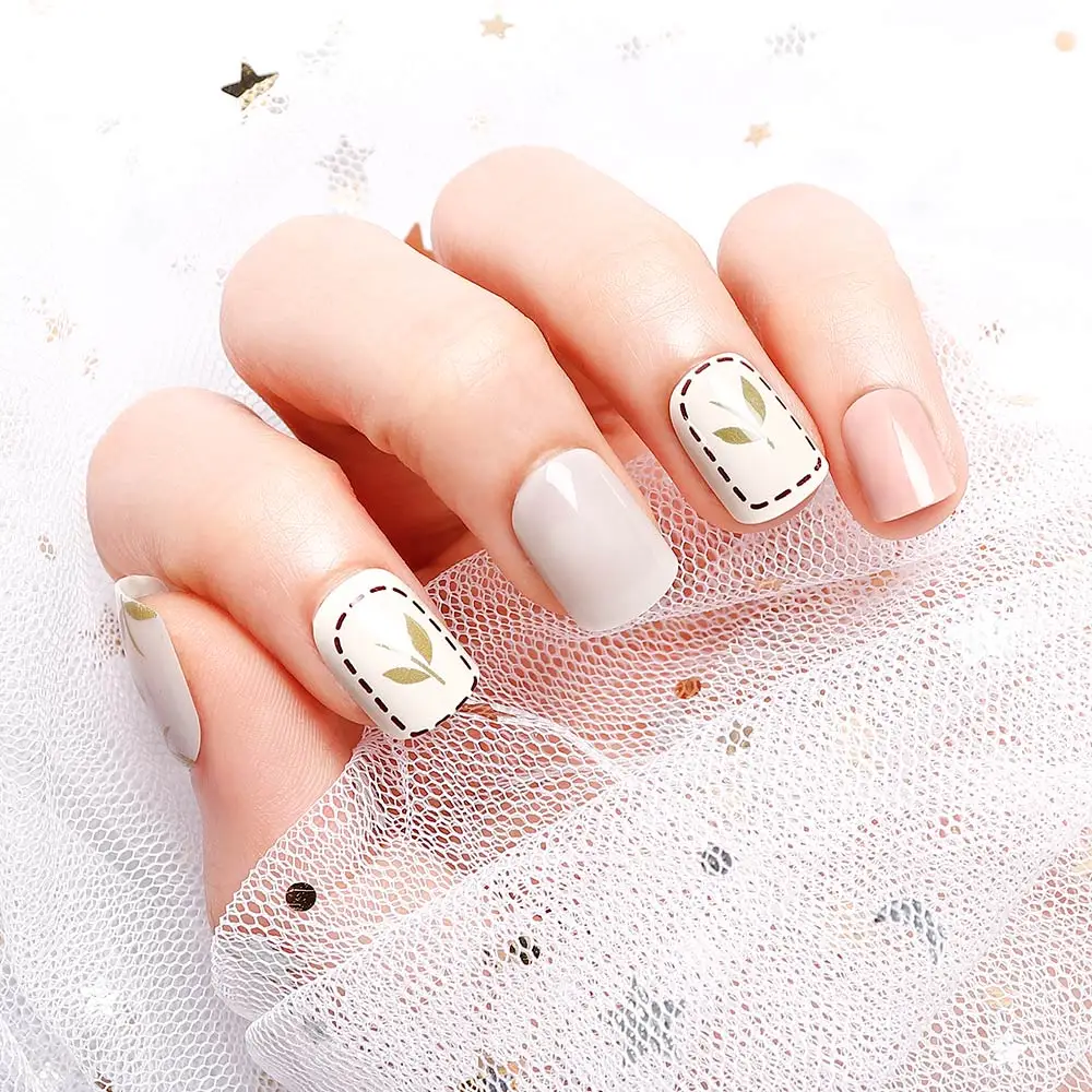 24 шт. накладные ногти длинные квадратные съемные с полным покрытием клейкой