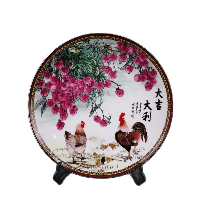 

Керамика Цзиндэчжэнь, Пастельная благоприятная тарелка с узором, товары для дома, украшения для гостиной