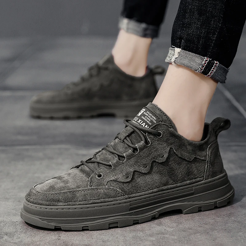 

New Trend Gym Men Shoes Autumn Designer Sneakers For Men Natural Leather Running Shoes Men Comfortable Athletic Sneakers Mens