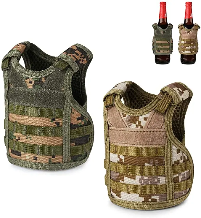 

Tactical Mini Beer Vests Molle Camouflage Beverage Cooler Adjust Drink Bottle Holder for Cans or Bottles Decoration