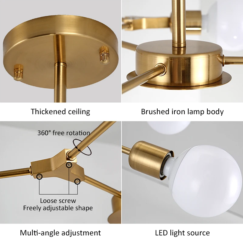 $31.10 Vintage Loft Ceiling Lamps Classic Chandelier Rotable Ceiling Lamp Plating Process For Living Room Bedroom Home Lighting Fixture