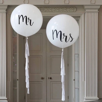 36 дюймов Mr Mrs из белого латекса воздушные шары для Свадебная вечеринка воздушный