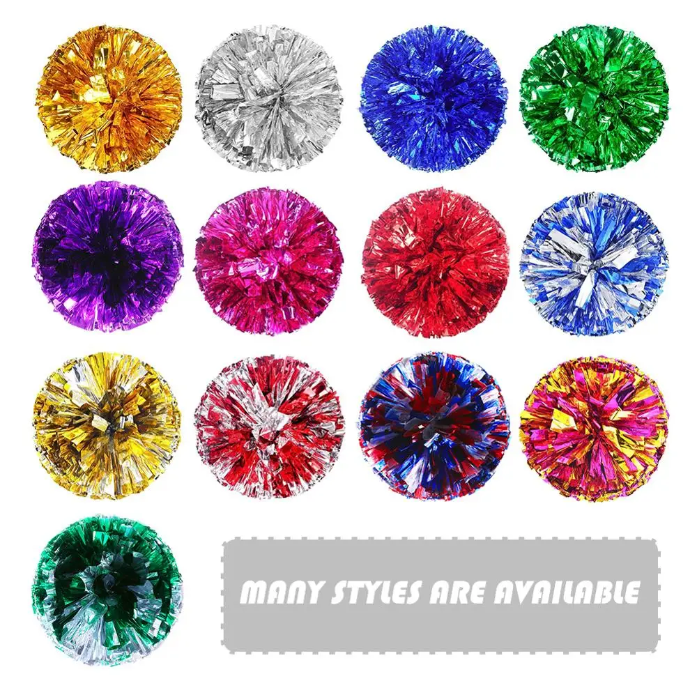 

1 Pc 11inch Colorfast Metallic Cheerleader Pom Poms Cheerleading Pompoms Cheer Pom Majorettes Hand Flower Aerobics Balls Sports