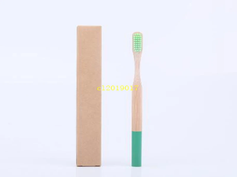 Новая бамбуковая зубная щетка с круглой ручкой 17 цветов Бамбуковая | Дом и сад