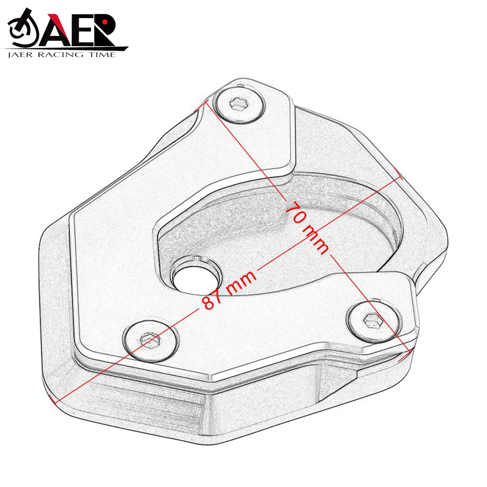 

Motorbike Kickstand Foot Side Stand Enlarge Extension Pad Support Plate For Kawasaki NINJA650 2017 ER65N ER6F 2012-2013