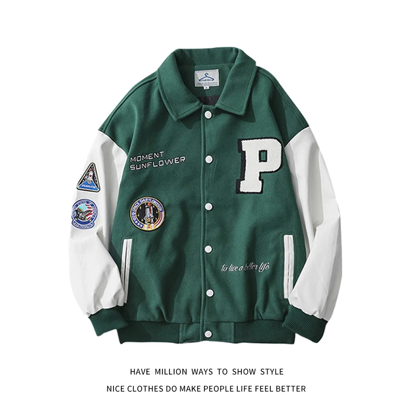 

2021 New Spring&Autumn Embroid Letter Men's Bomber Jacket Unisex Women's Boyfriend Style Baseball Coat Varsity Street Chic