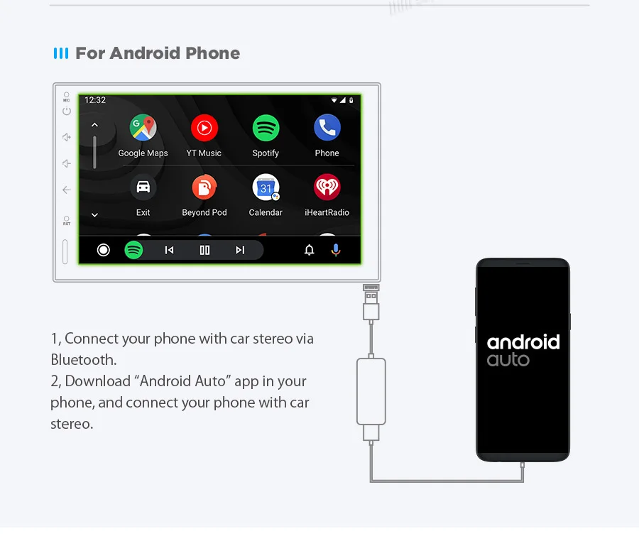 XTRONS CP03 беспроводной Автомобильный ключ CarAutoPlay для Apple CarPlay и Android автомобильный