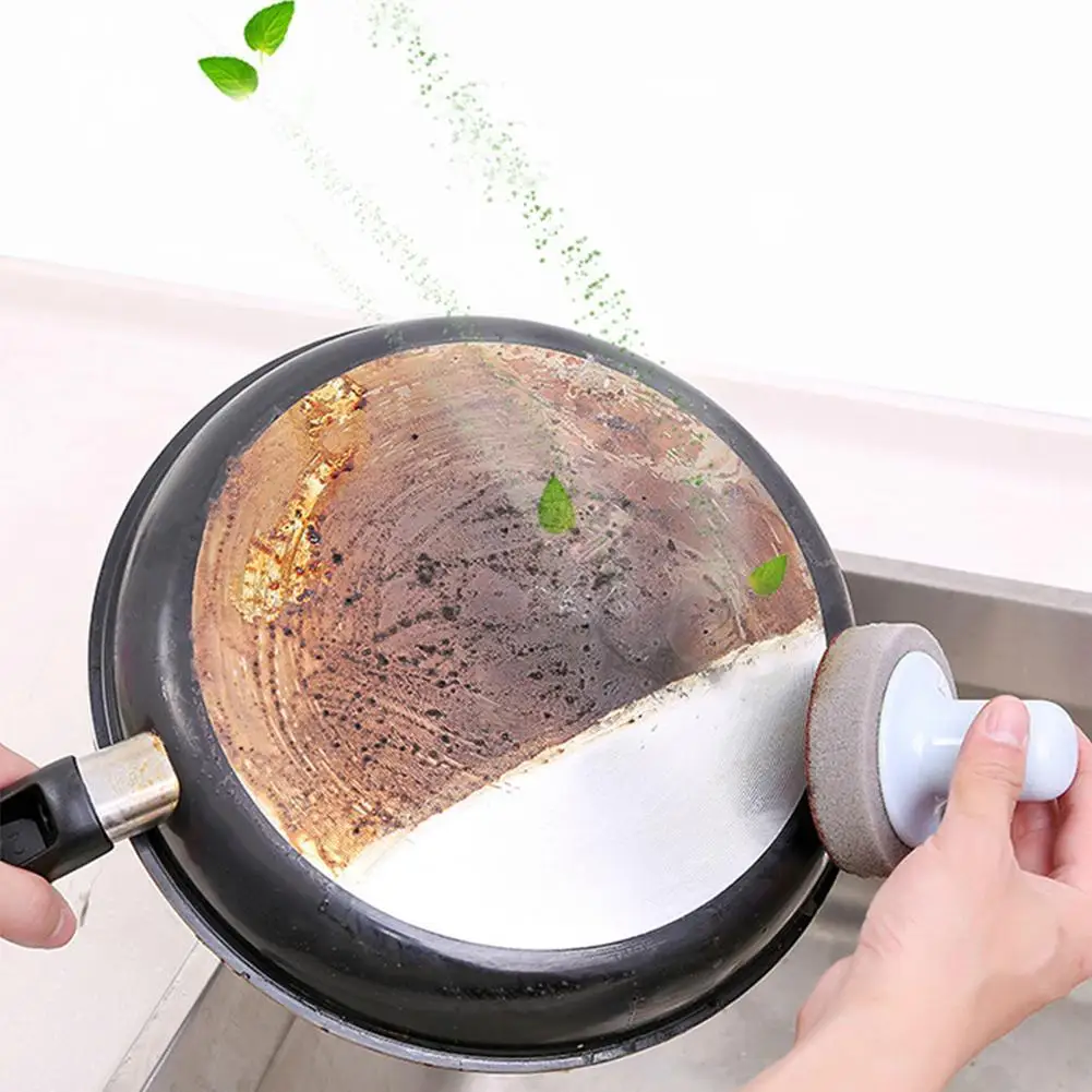 

Magic Clean Rub Pot Brush Rust Focal Stains Sponge Brush Home Household Supplies Tools with Handle Magic Rub Kitchen Nano Emery