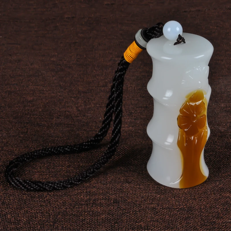 Natural hetian white jade pendants handcarved bamboo pendant natural stone jadeite necklace jewelry | Украшения и аксессуары