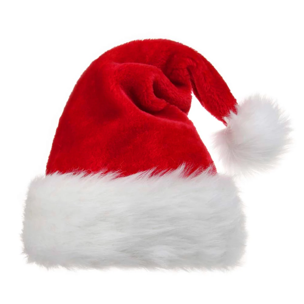 

Santa Claus Caps Hat with Plush Trim Comfortable for Christmas Party Costume GRSA889