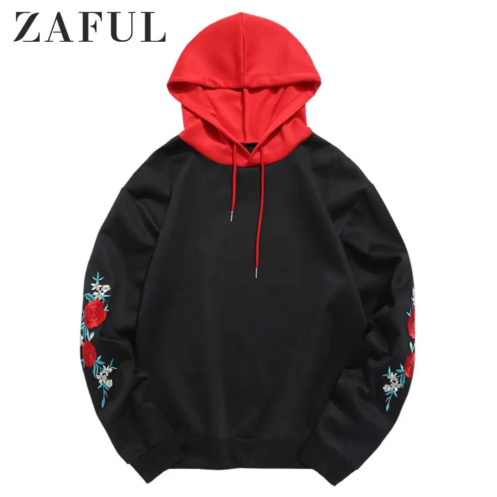 ZAFUL/пуловер с вышивкой и аппликацией на рукавах толстовка длинными рукавами