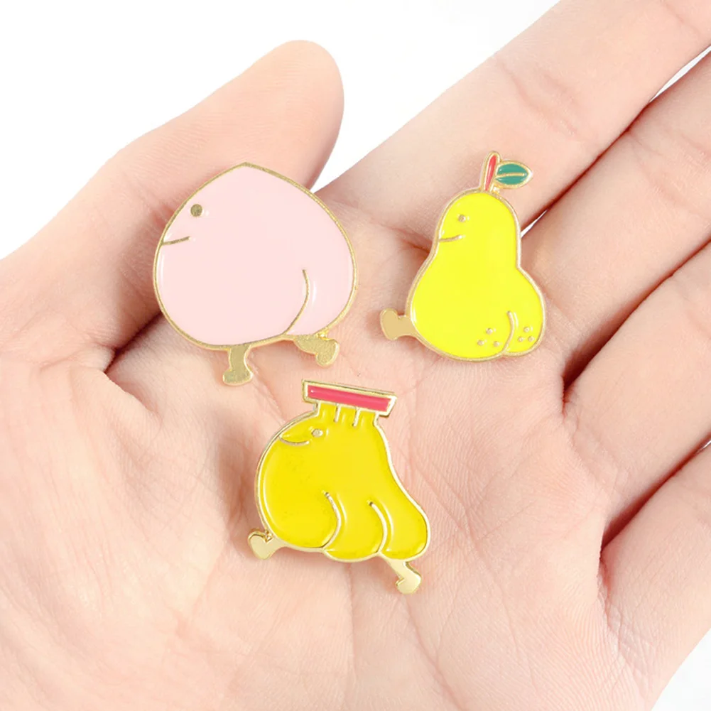 Унисекс прогулочная персиковая груша фруктовая эмалированная брошь значок шаль