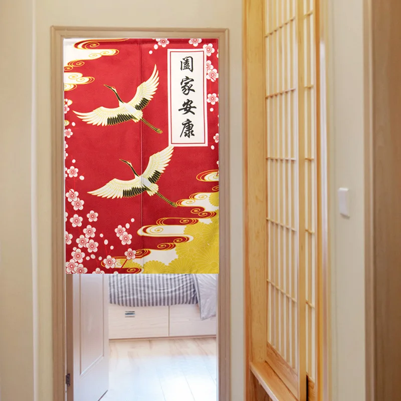 Японская дверная занавеска счастливого кота разделительная для дома штора