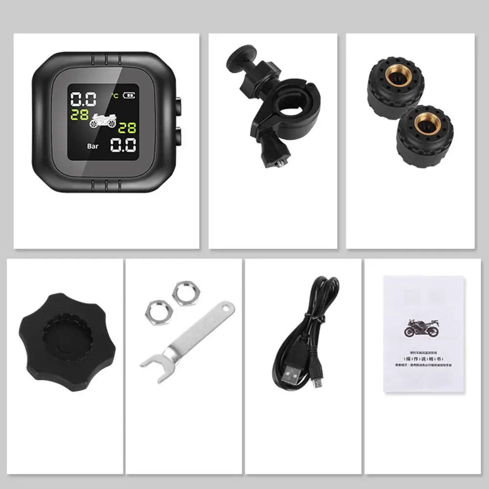 TPMS монитор давления в автошинах водонепроницаемый Солнечный Внешний мотоцикл универсальное устройство для обнаружения шин беспроводное устройство мониторинга