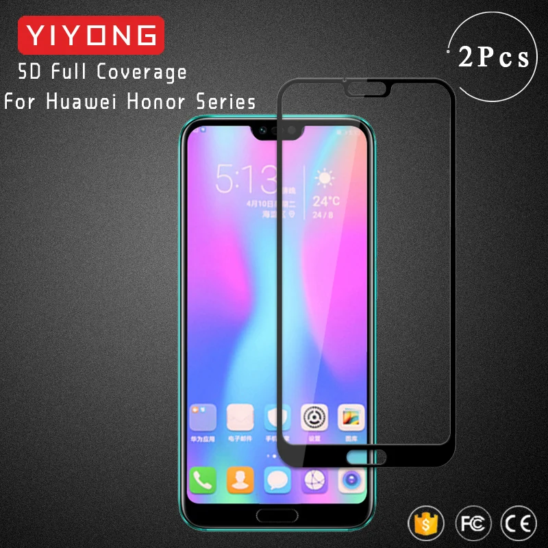 YIYONG 5D полное покрытие стекло для huawei Honor View 20 V10 V20 Закаленное стекло протектор экрана для Honor 10 9 8 Lite 7X 8X 9X Pro
