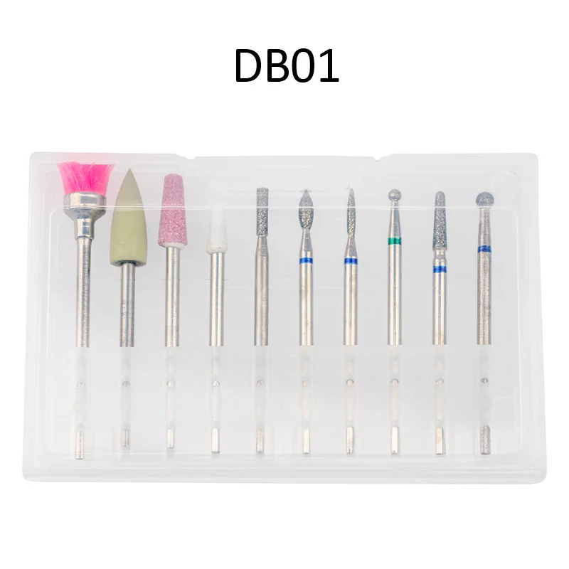Набор фрез для маникюра набор из 10 твердосплавных насадок электрической