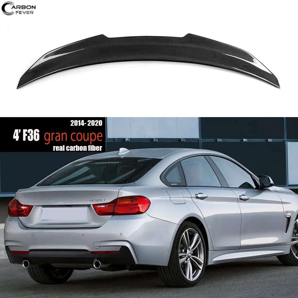 Блесковые черные Углеродные Спойлеры для стайлинга BMW 4 серии F36 Fastback 2014