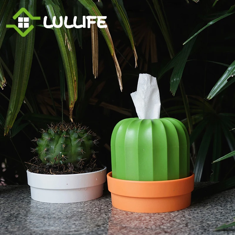Креативный кактус салфетки коробка ткани пластиковый диспенсер для бумаги