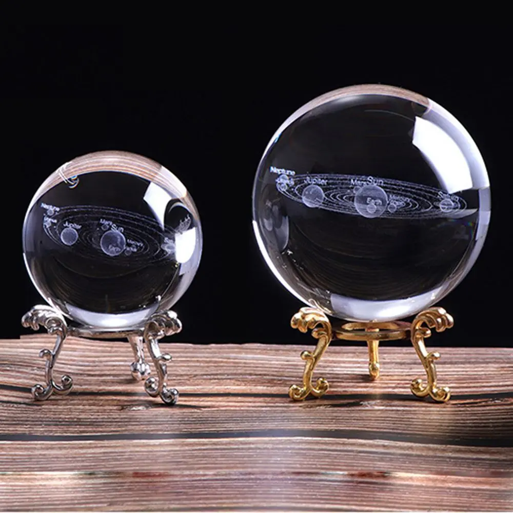 

Solar System Crystal Ball Simulation Model Tabletop 3D Planets Model Micromodel Decoration Crafts Home Decor Gift for Holiday