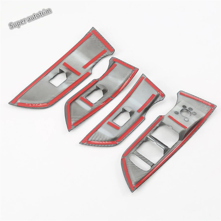 

Lapetus Inner Door Armrest Window Switch Control Panel Accessories Cover Trim Carbon Fiber Look For Audi Q5 2018 - 2021 ABS