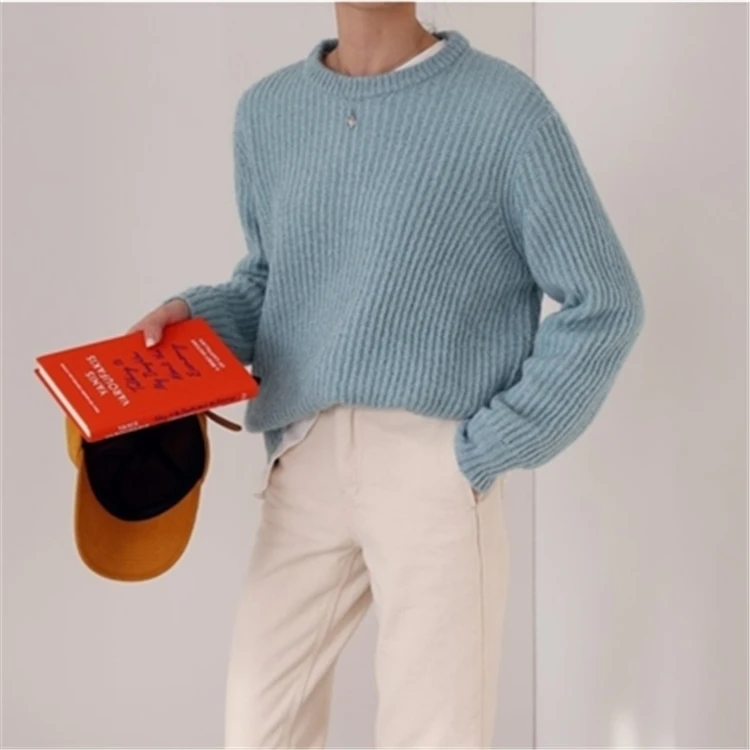 Colorfaith New 2019 Autumn Winter Women's Sweaters Knitting O-Neck Fashionable Minimalist Tops Korean Style Loose Ladies SW5089 | Женская
