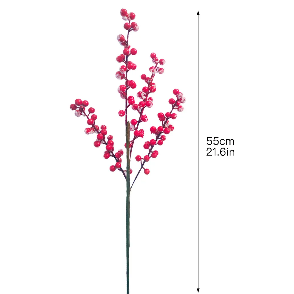 Искусственные бобы акации и богатые красные ягоды длина ветки 55 см