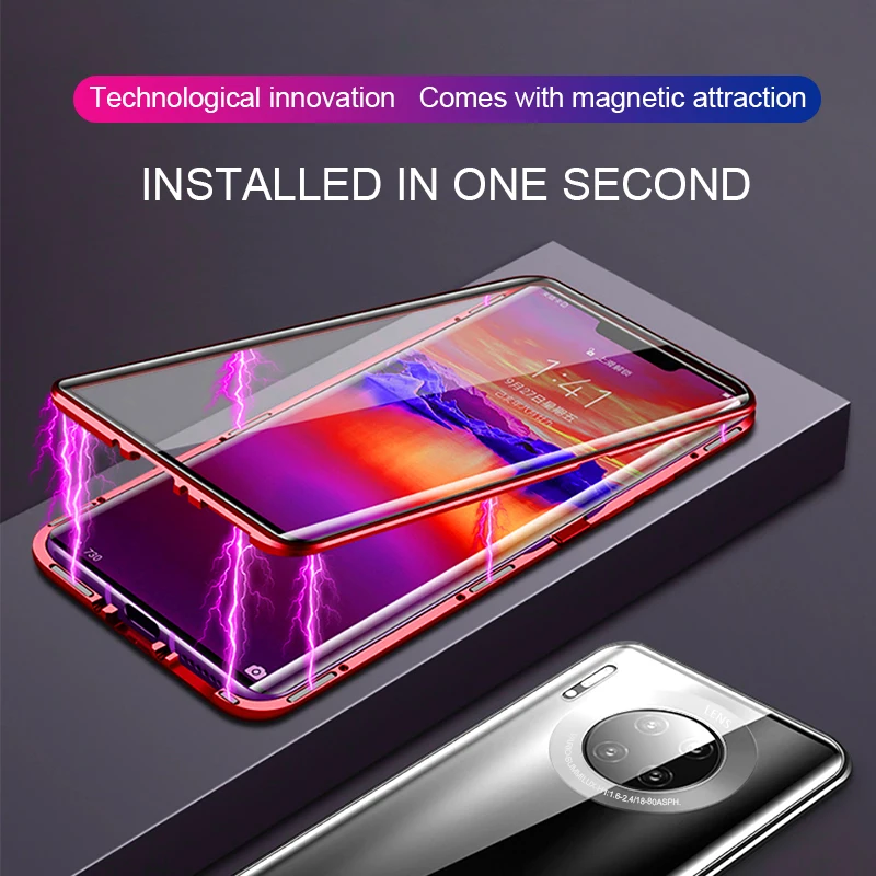 Двухсторонний стеклянный чехол для Huawei Mate30Pro полная защита от падения магнитное