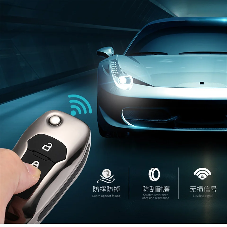 Custodia Cover chiave auto per Ford Fusion Fiesta Escort Mondeo Everest Ranger accessori portachiavi auto coperchio chiave supporto tappo proteggi Set - H05977740d11741e5b14947deedc3aba69